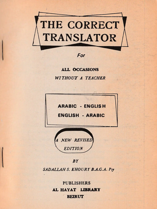 The Correct Translator for all Occasions Without a Teacher - Oskola Antikvárium