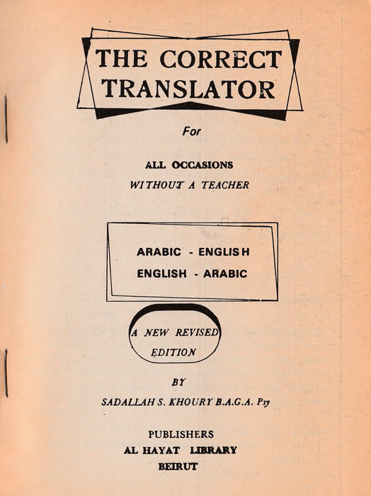 The Correct Translator for all Occasions Without a Teacher - Oskola Antikvárium