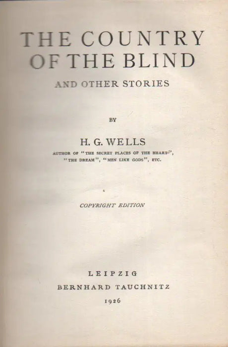 The Country of the Blind and Other Stories - Oskola Antikvárium