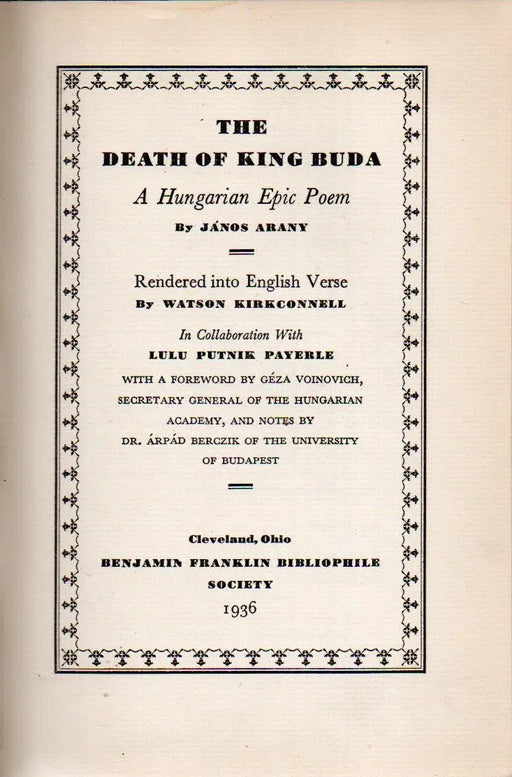 The Death of King Buda - Oskola Antikvárium