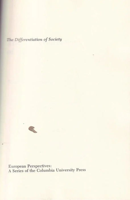 The Differentiation of Society - Oskola Antikvárium