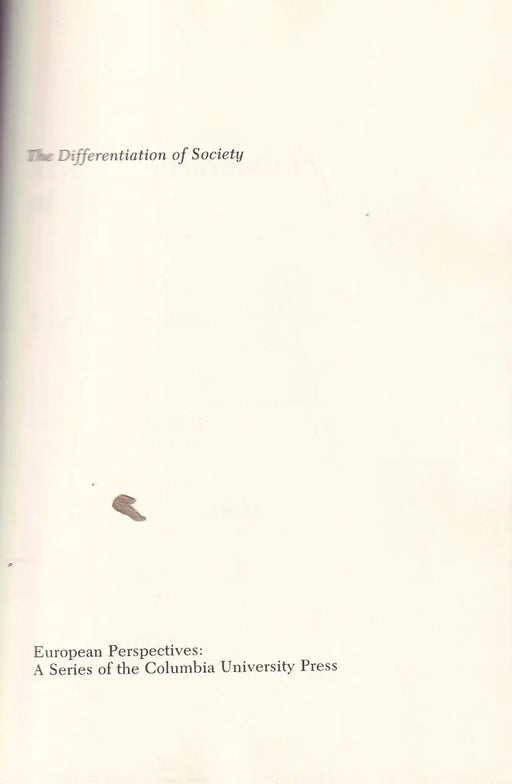 The Differentiation of Society - Oskola Antikvárium