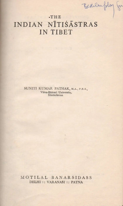 The Indian Nitisastras in Tibet - Oskola Antikvárium