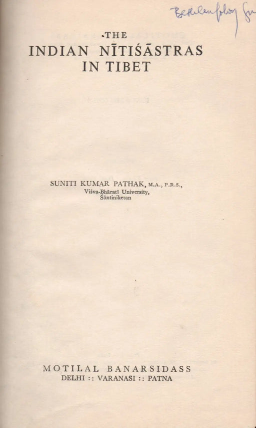 The Indian Nitisastras in Tibet - Oskola Antikvárium