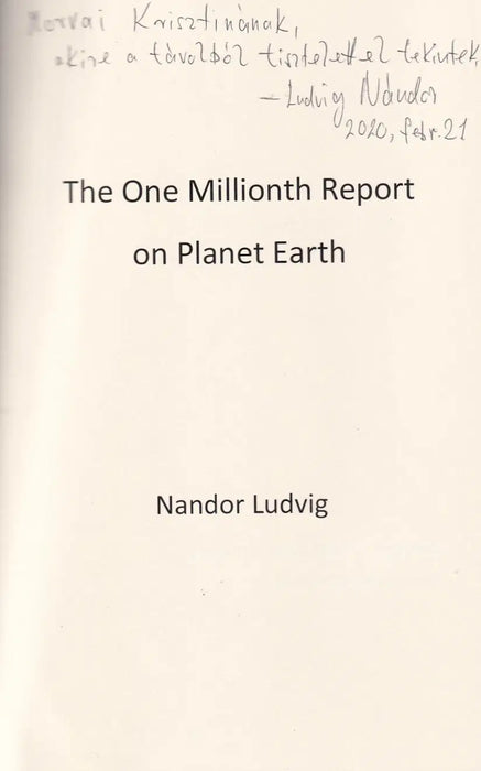 The One Millionth Report on Planet Earth - Oskola Antikvárium