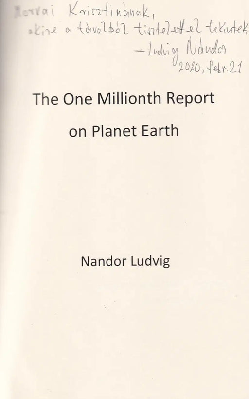 The One Millionth Report on Planet Earth - Oskola Antikvárium