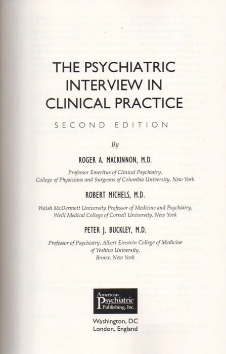 The Psychiatric Interview in Clinical Practice - Oskola Antikvárium