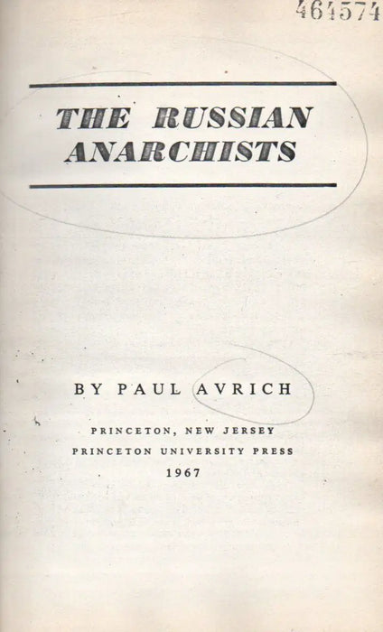 The Russian Anarchists - Oskola Antikvárium