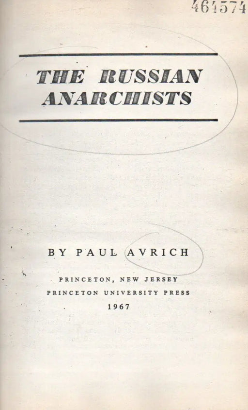 The Russian Anarchists - Oskola Antikvárium