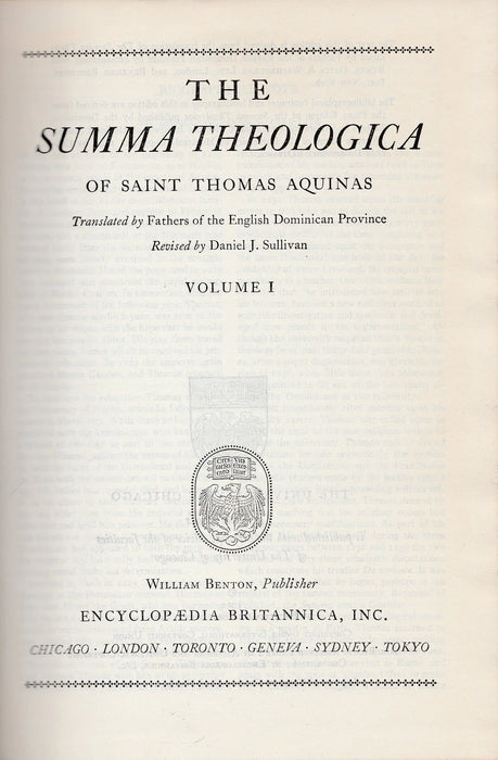 The Summa Theologica I - II. - Oskola Antikvárium