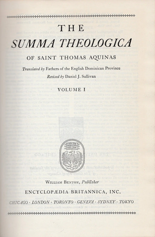 The Summa Theologica I - II. - Oskola Antikvárium