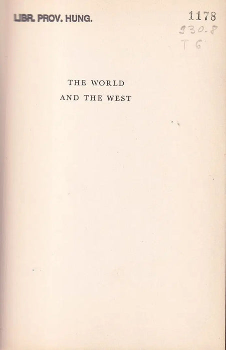 The World and the West - Oskola Antikvárium