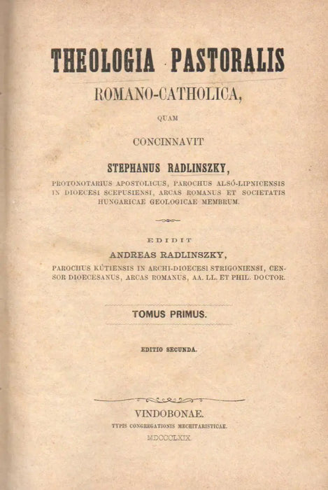 Theologia pastoralis romano - catholica I - III. - Oskola Antikvárium