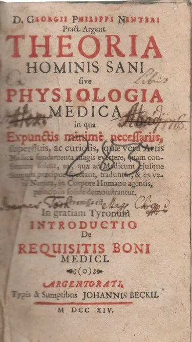 Theoria hominis sani sive physiologia medica - Theoriae hominis aegroti sive pathologiae medicae pars generalis - Fasciculus dissertationum inauguralium - Oskola Antikvárium