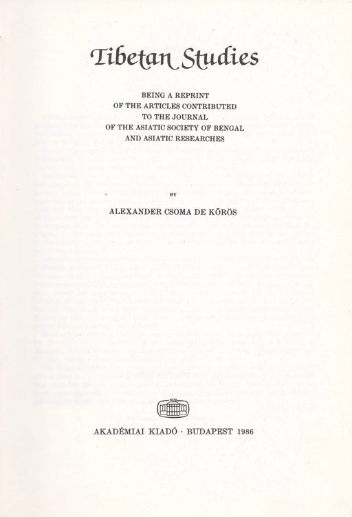 Tibetan Studies - Oskola Antikvárium