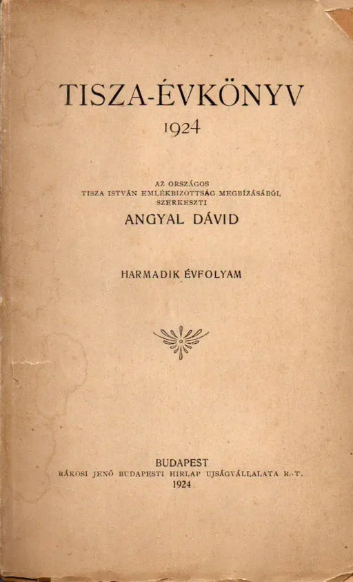 Tisza - évkönyv 1924 - Oskola Antikvárium