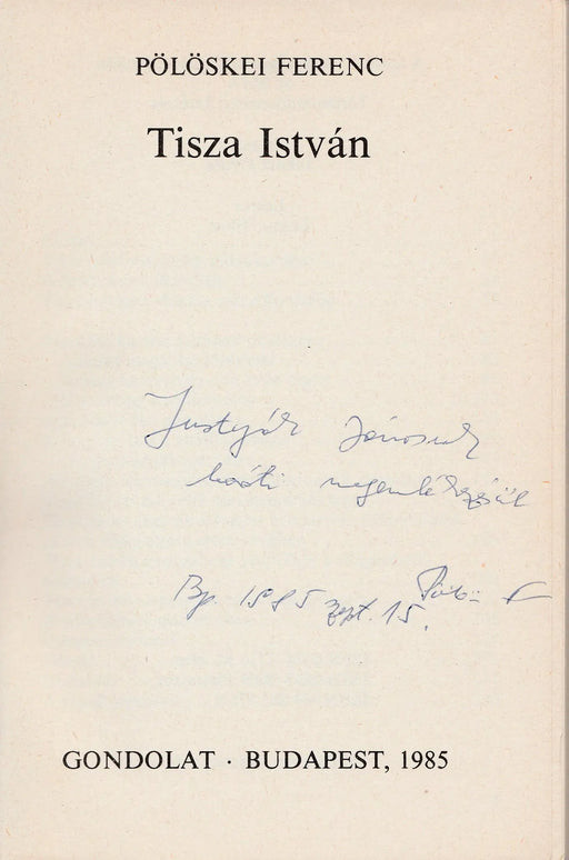 Tisza István - Oskola Antikvárium