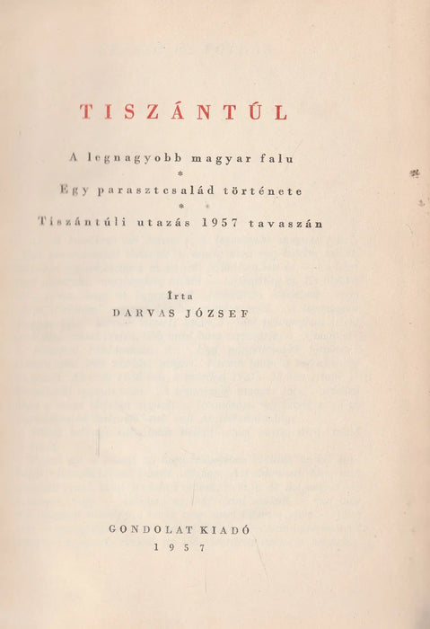 Tiszántúl - Oskola Antikvárium