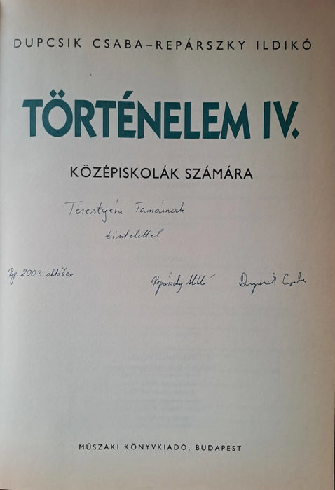 Történelem IV. - Oskola Antikvárium