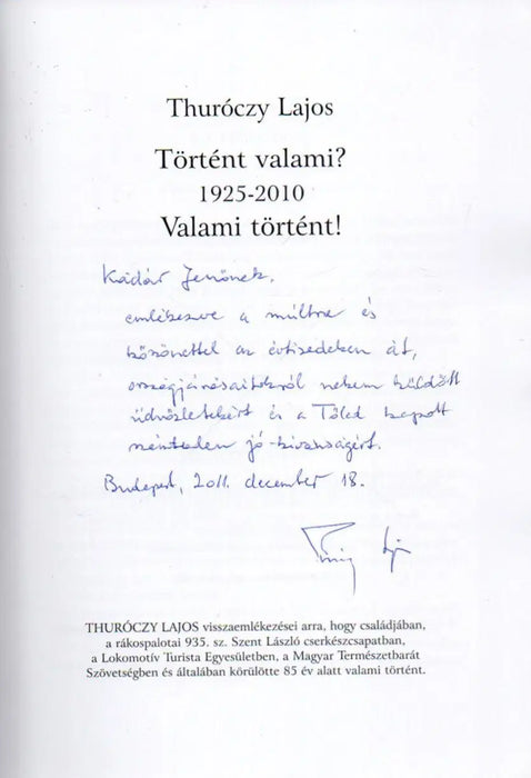 Történt valami? 1925 - 2010 Valami történt! - Oskola Antikvárium