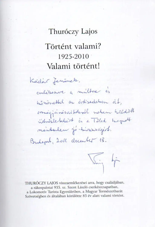 Történt valami? 1925 - 2010 Valami történt! - Oskola Antikvárium