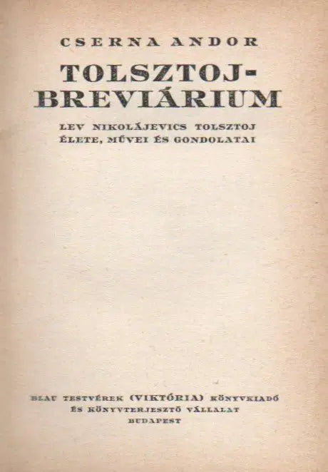 Tolsztoj - breviárium - Oskola Antikvárium