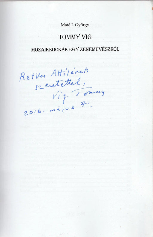 Tommy Vig - Oskola Antikvárium