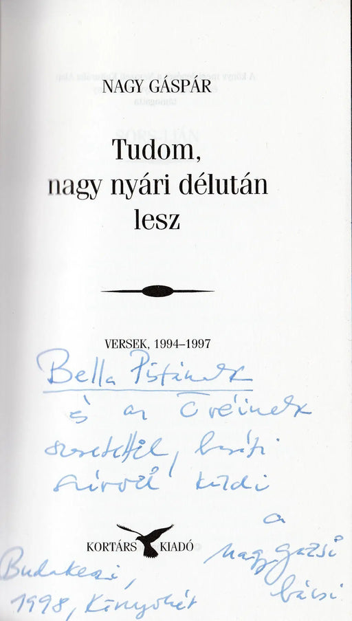 Tudom, nagy nyári délután lesz - Oskola Antikvárium