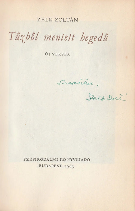 Tűzből mentett hegedű - Oskola Antikvárium