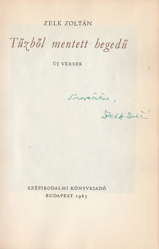 Tűzből mentett hegedű - Oskola Antikvárium