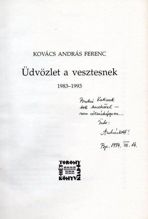 Üdvözlet a vesztesnek - Oskola Antikvárium