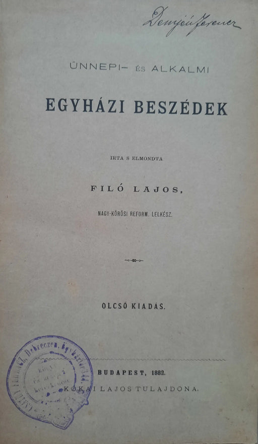 Ünnepi - és alkalmi egyházi beszédek - Oskola Antikvárium