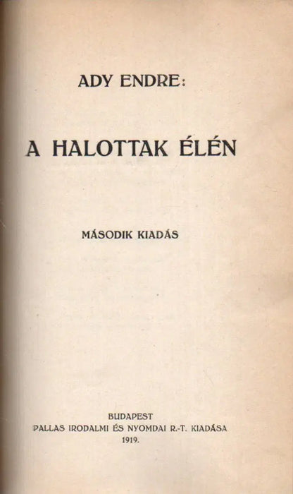 Új versek - A halottak élén - Oskola Antikvárium