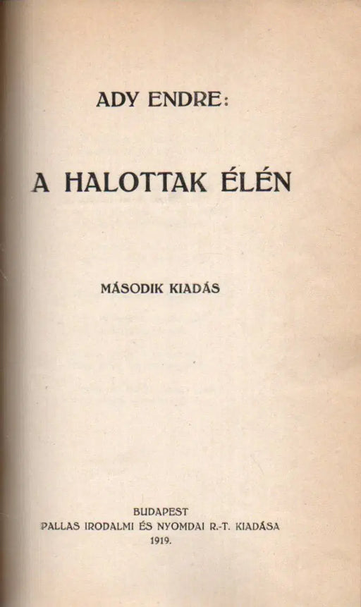 Új versek - A halottak élén - Oskola Antikvárium