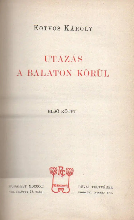 Utazás a Balaton körül I - II. - Oskola Antikvárium