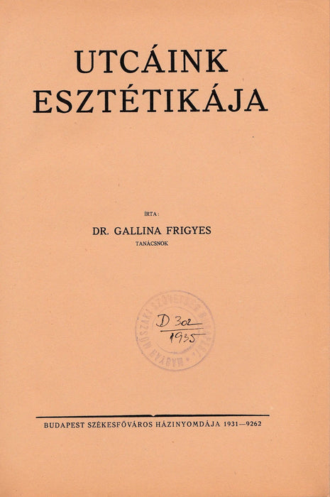 Utcáink esztétikája - Oskola Antikvárium