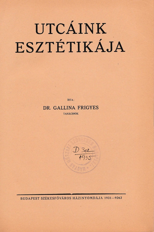 Utcáink esztétikája - Oskola Antikvárium