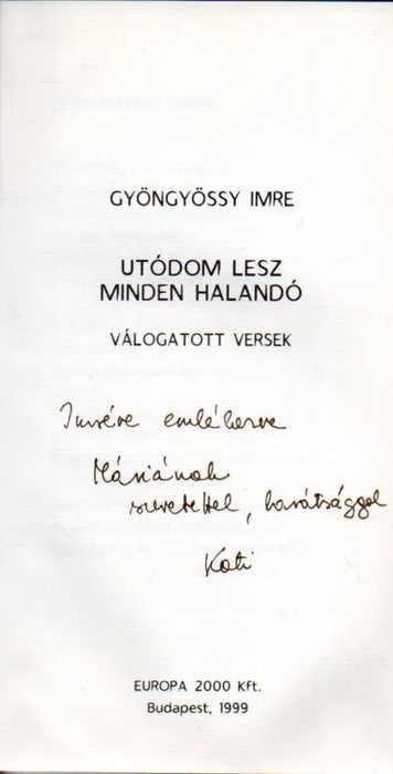 Utódom lesz minden halandó - Oskola Antikvárium