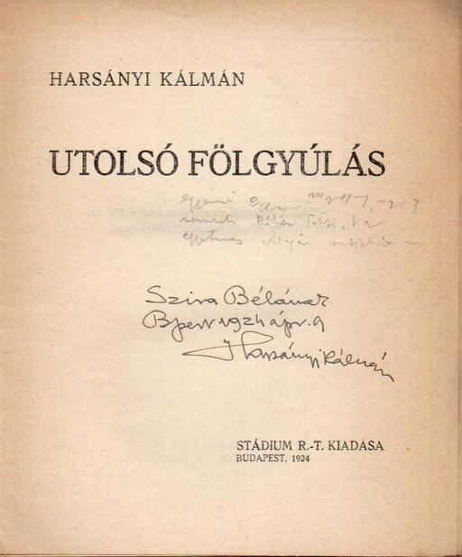 Utolsó fölgyúlás - Oskola Antikvárium