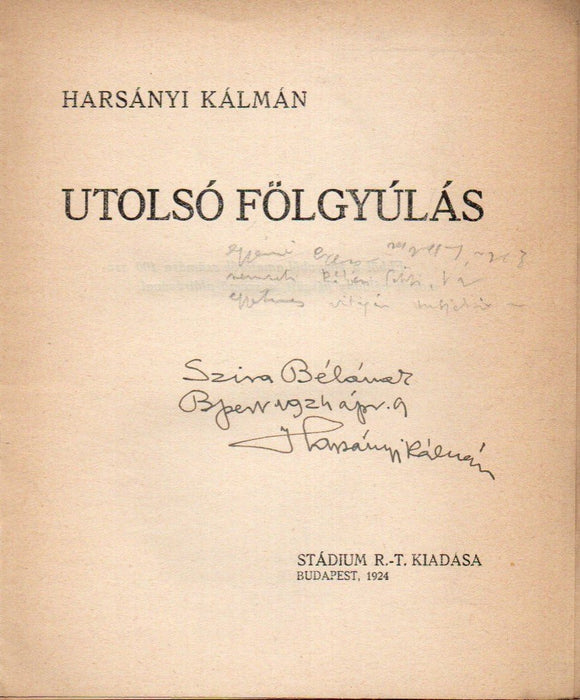 Utolsó fölgyúlás - Oskola Antikvárium
