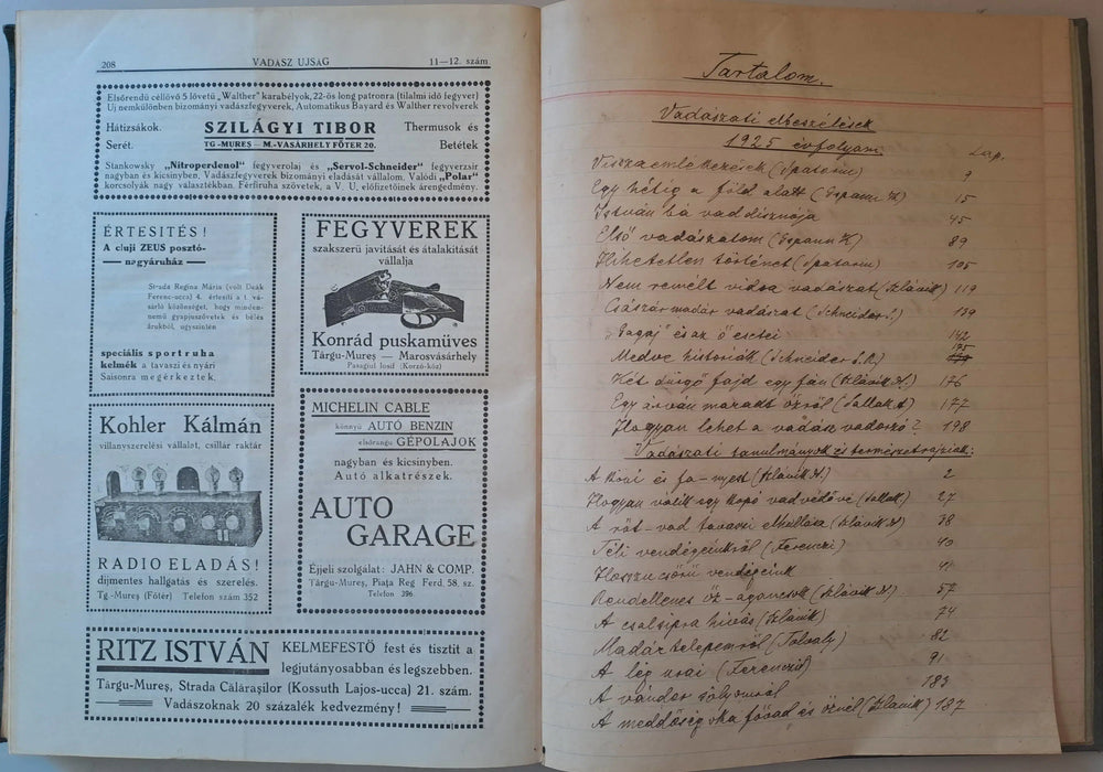 Vadász Ujság IV - V. évfolyam 1925 - 1926 - Marosvásárhely - Oskola Antikvárium