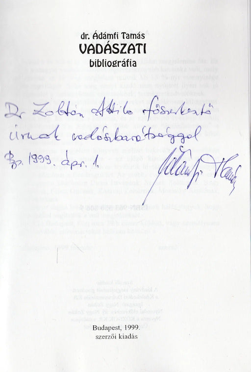 Vadászati bibliográfia - Oskola Antikvárium