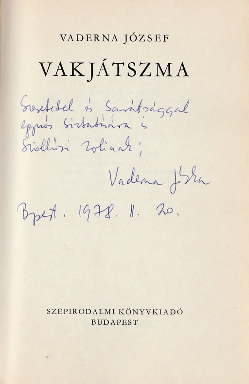 Vakjátszma - Oskola Antikvárium
