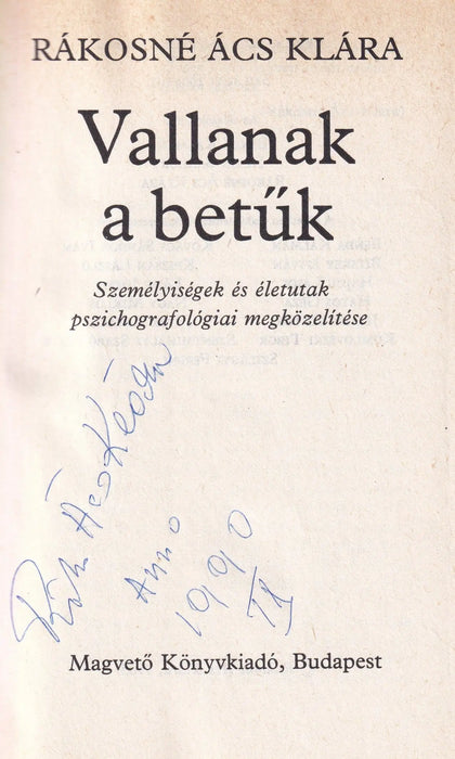 Vallanak a betűk - Oskola Antikvárium