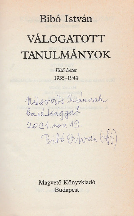 Válogatott tanulmányok I - IV. - Oskola Antikvárium