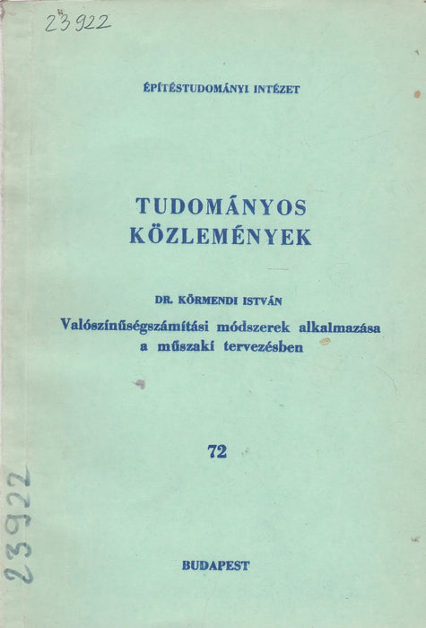 Valószínűségszámítási módszerek alkalmazása a műszaki tervezésben - Oskola Antikvárium