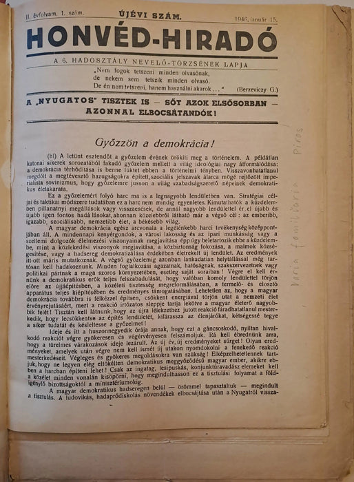 Varia familiara - Honvéd - Híradó 1946. - Honvédségi Közlöny 1927. - Oskola Antikvárium