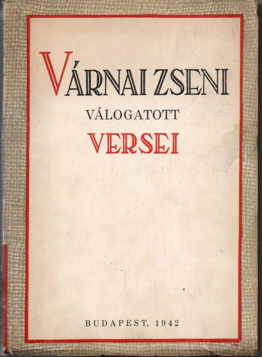 Várnai Zseni válogatott versei - Oskola Antikvárium