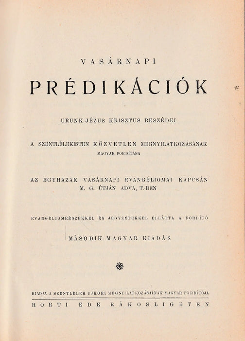 Vasárnapi prédikációk - Oskola Antikvárium
