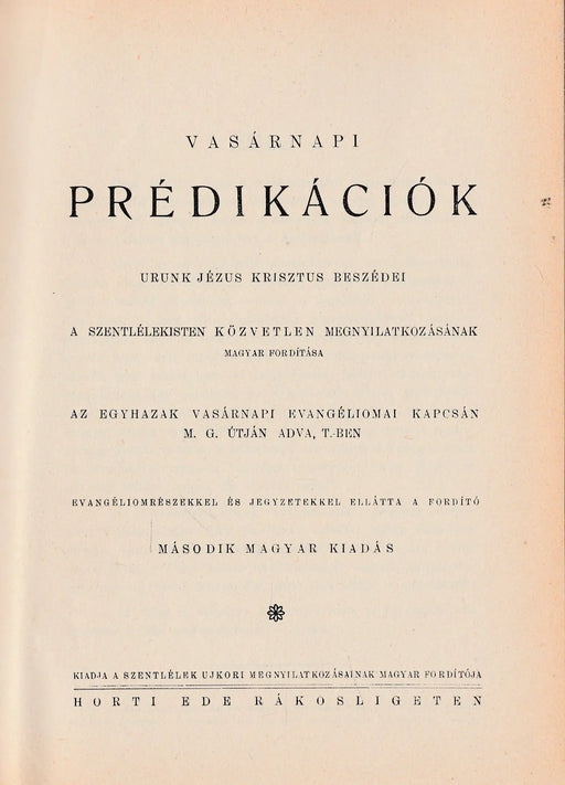 Vasárnapi prédikációk - Oskola Antikvárium